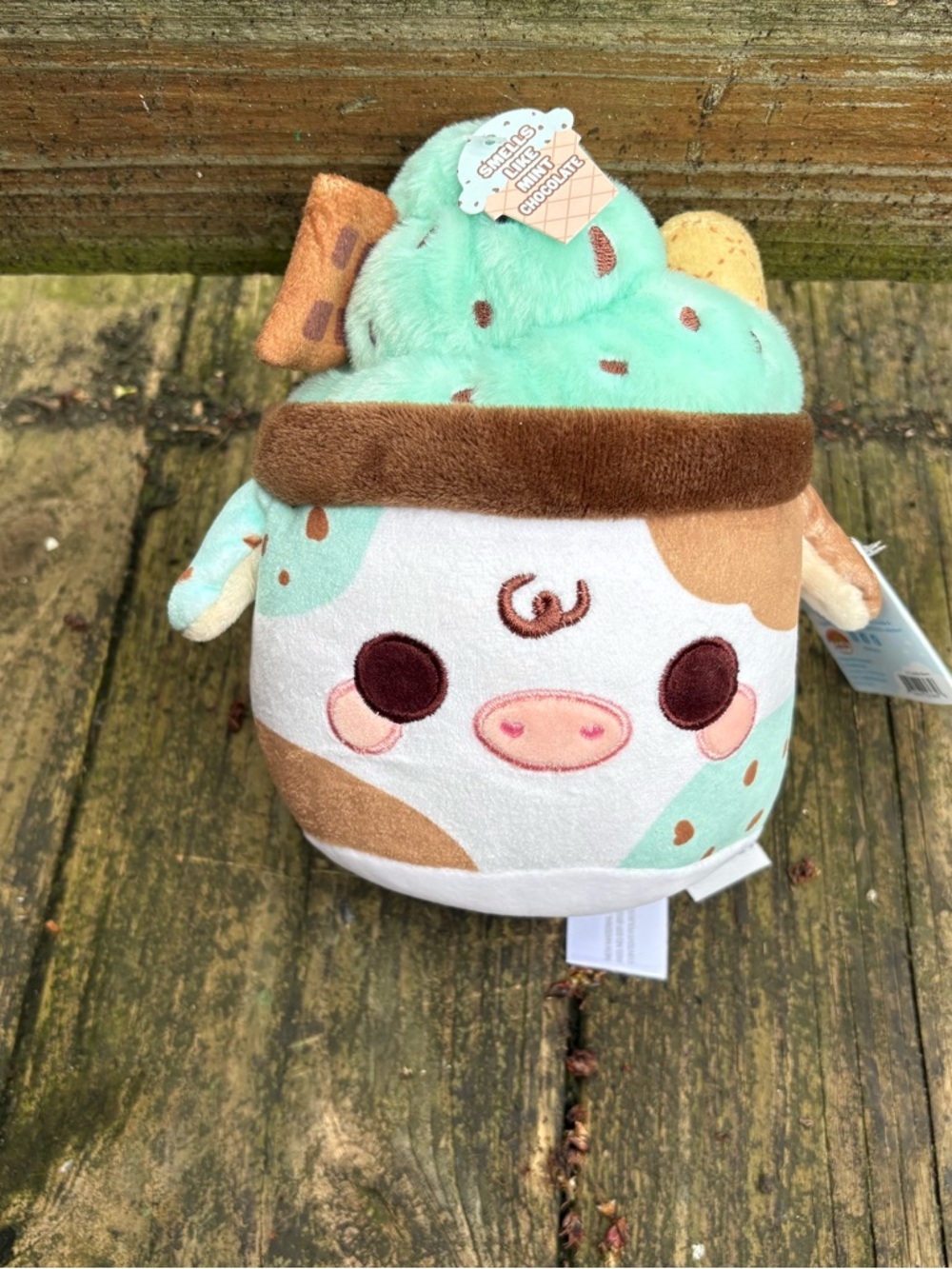 NEW Plush Goals By Cuddle Barn 7” Inch Mint Chocolate Chip Mooshake Scented